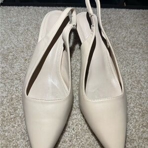 Elegant Cream Slingback Women's Shoes